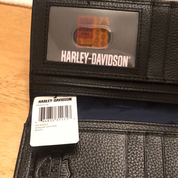 Harley Davidson Black Leather Rodeo Willie G Embossed Skull Long Wallet NWT - Picture 4 of 16